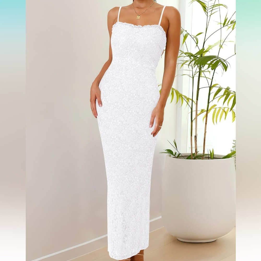 Elegant White Lace Dress